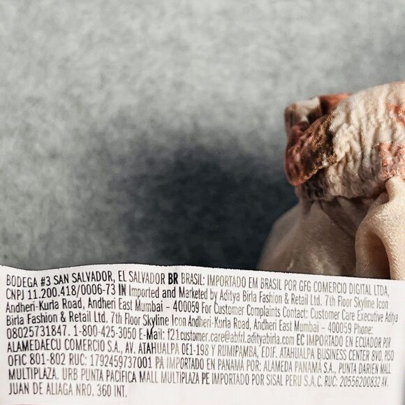 Forever 21 Womens Small Beige Print Crop Top Tie Strap Smocked Boho Coquette - Picture 11 of 12